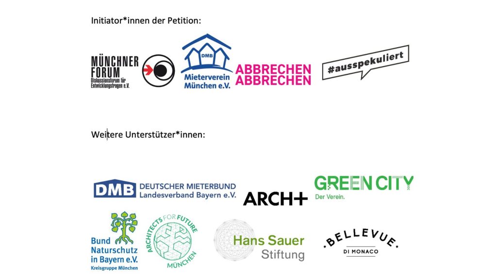 Initiatoren und Partner der Petition